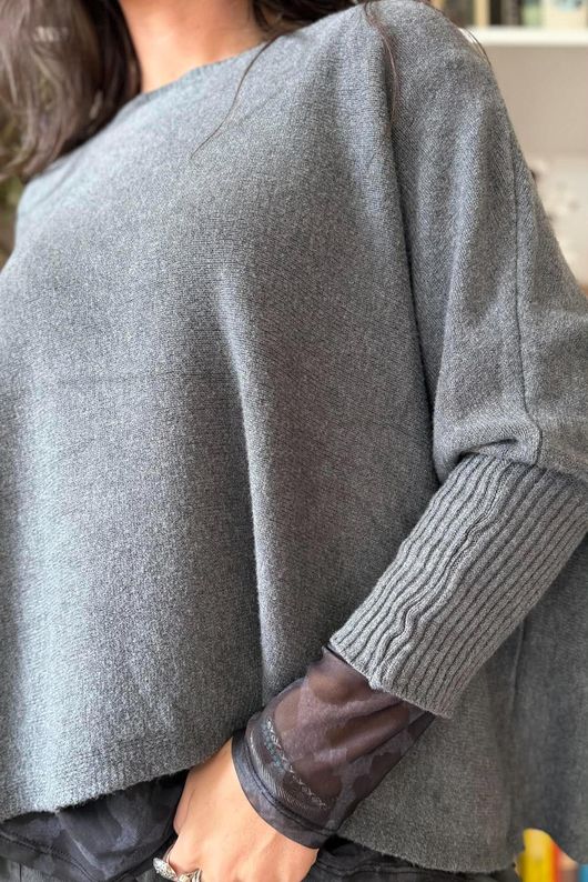 Basso Box Knit Dark Grey Marl